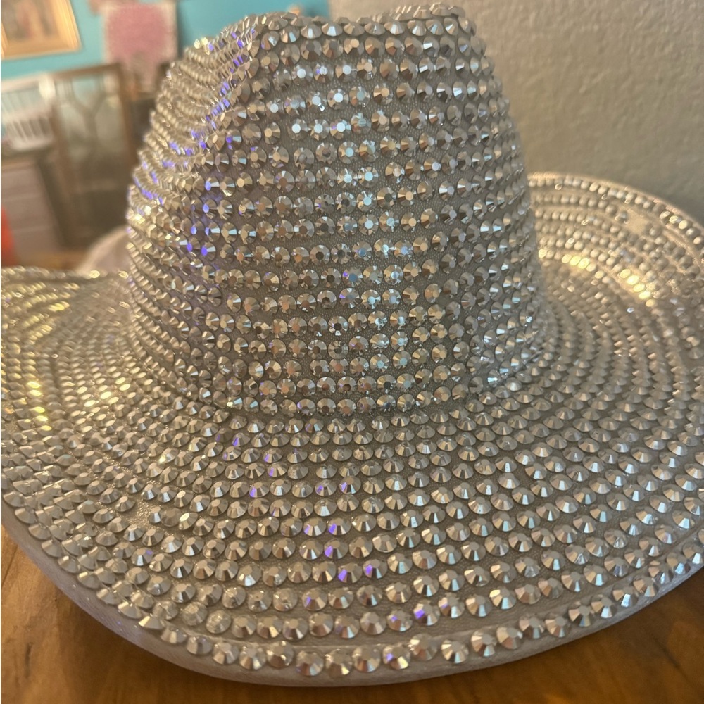 Sparkling Silver Rhinestone Hat - Picture 4 of 7